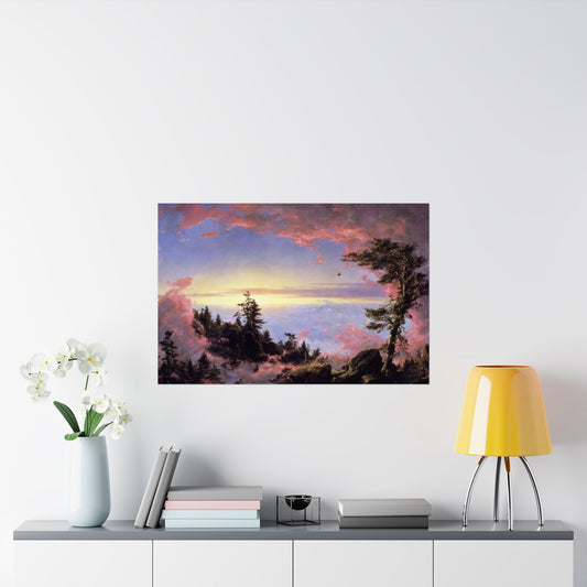 Church, Frederic Edwin - Above the Clouds at Sunrise  (1849) - Satin Posters