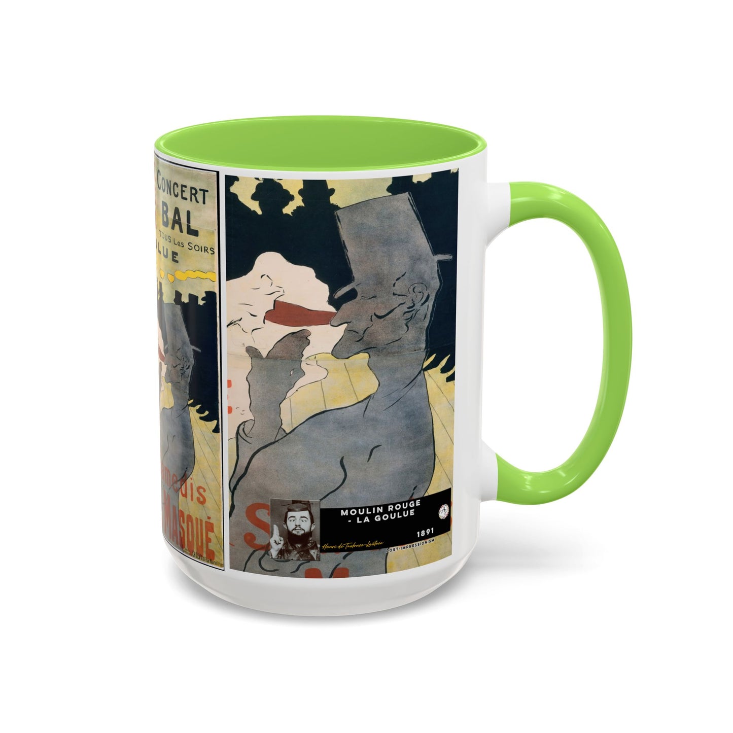 Toulouse-Lautrec, Henri - Moulin Rouge - La Goulue (1891) - Colorful Accent Mugs