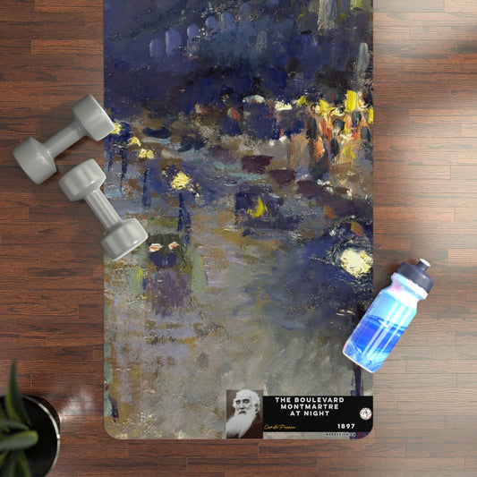 Pissarro, Camille - The Boulevard Montmartre At Night (1897) - Rubber Yoga Mat