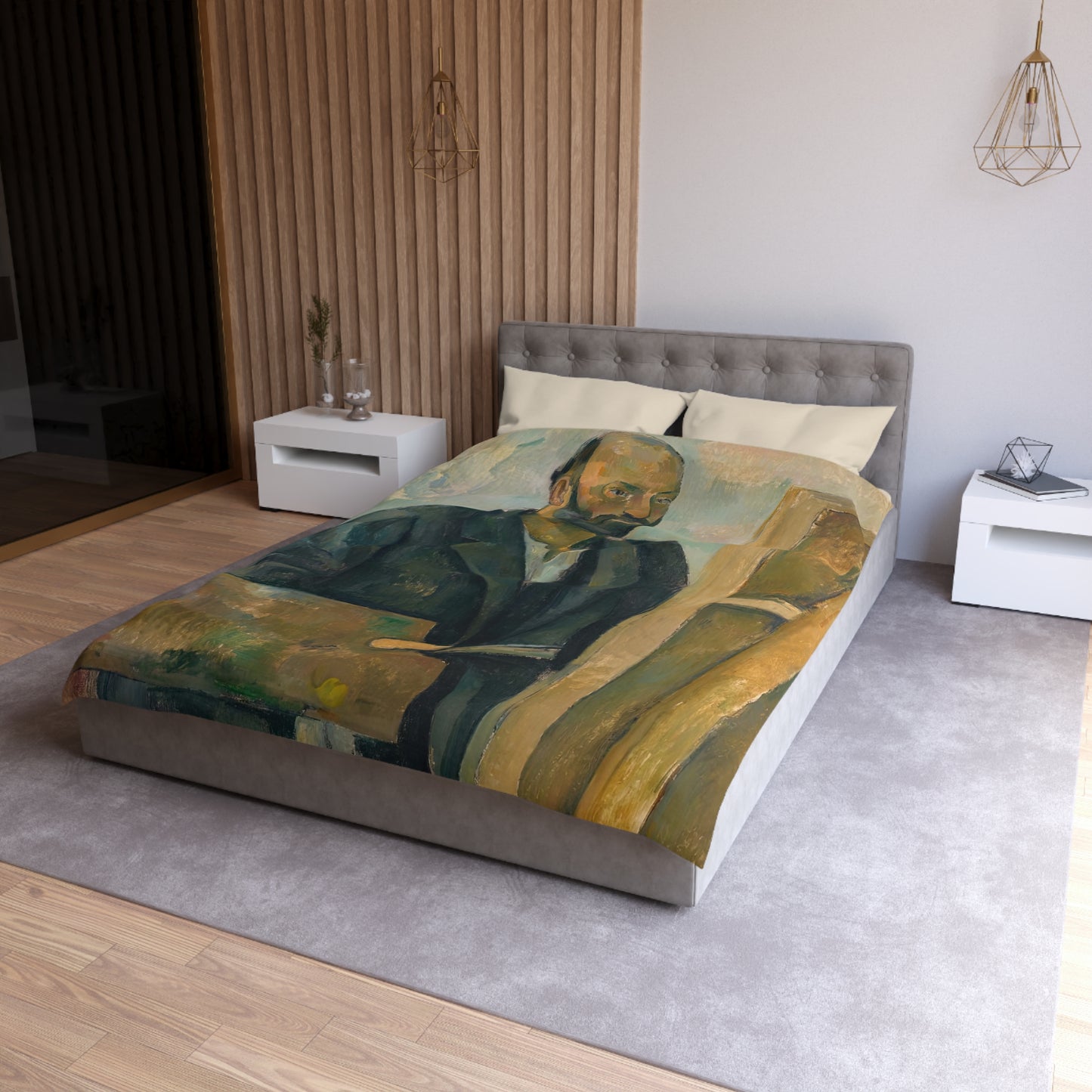 Cézanne, Paul - Portrait of the Artist with a Palette (1890) - Microfiber Duvet Cover
