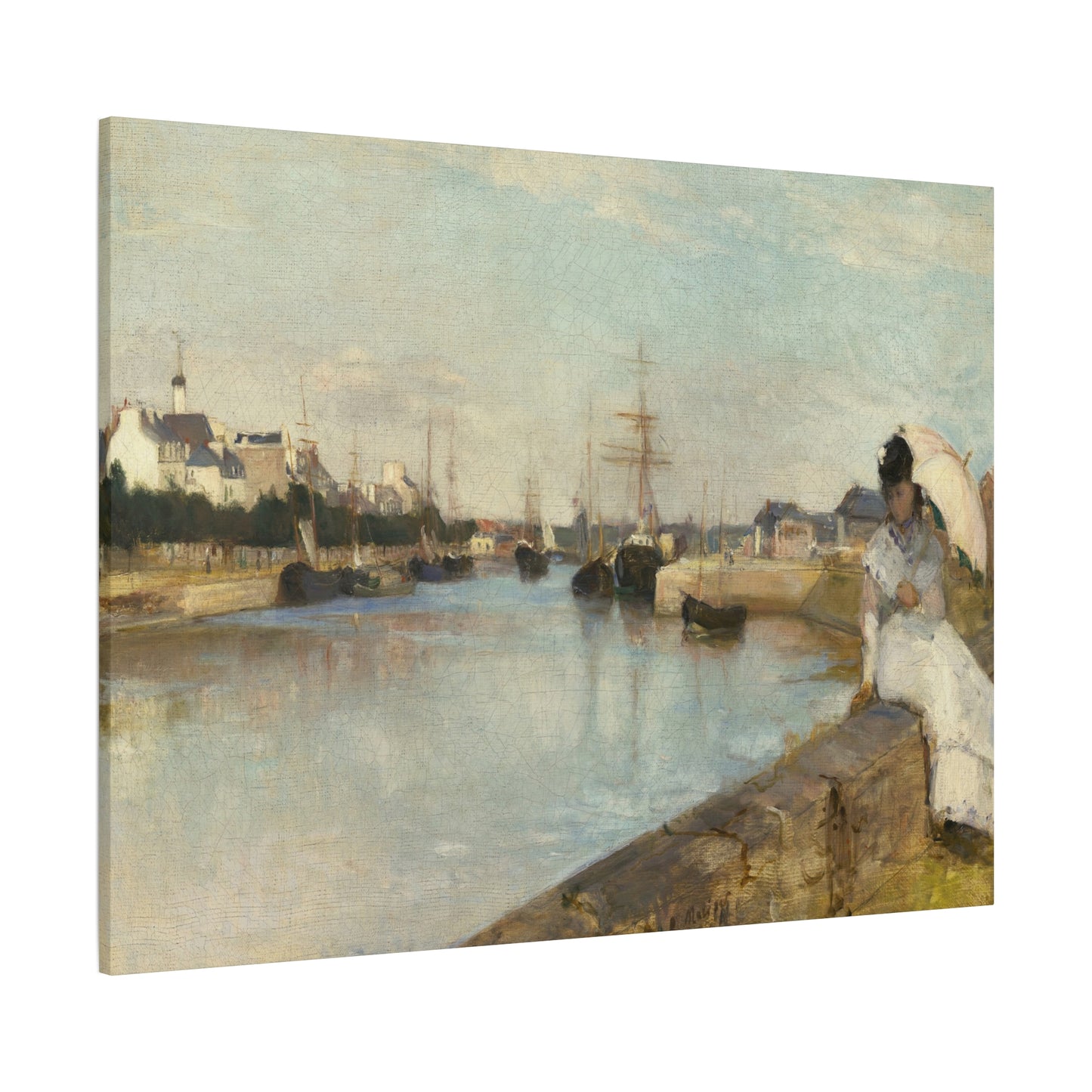 Morisot, Berthe - The Harbor at Lorient (1869) - Canvas Block, unframed