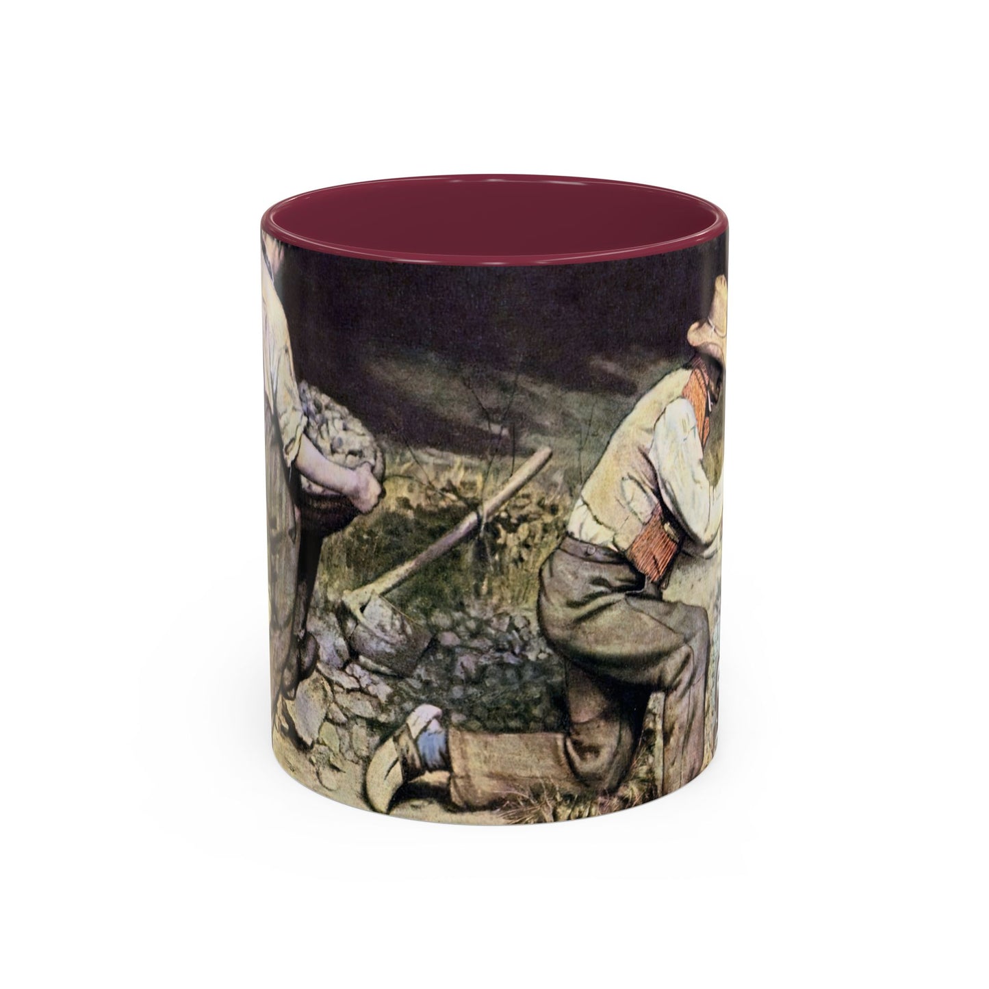Courbet, Gustave - The Stone Breakers (1850) - Colorful Accent Mugs
