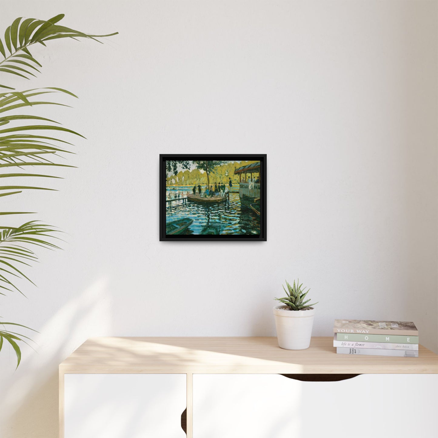 Monet, Claude - La Grenouillere (1869) - Matte Canvas, Framed