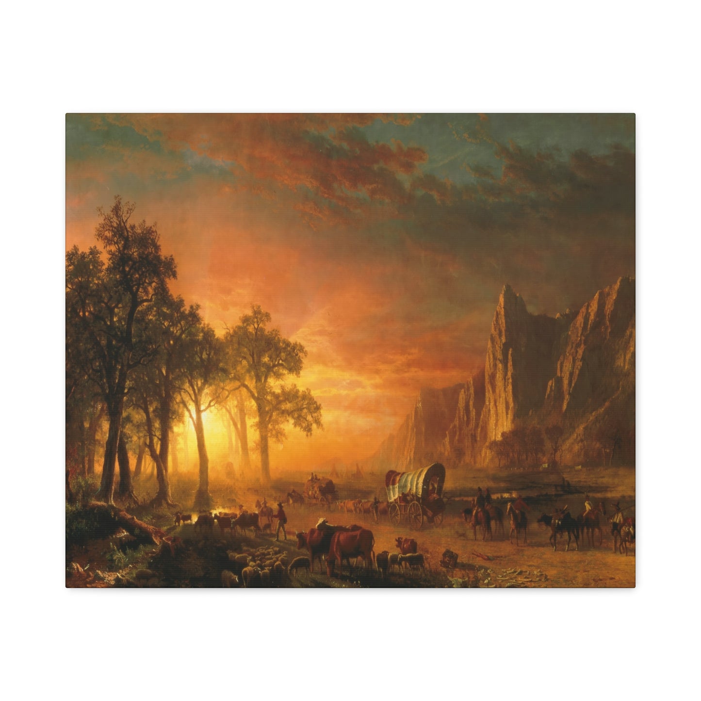 Bierstadt, Albert - Emigrants Crossing the Plains (1867) - Canvas Block, unframed