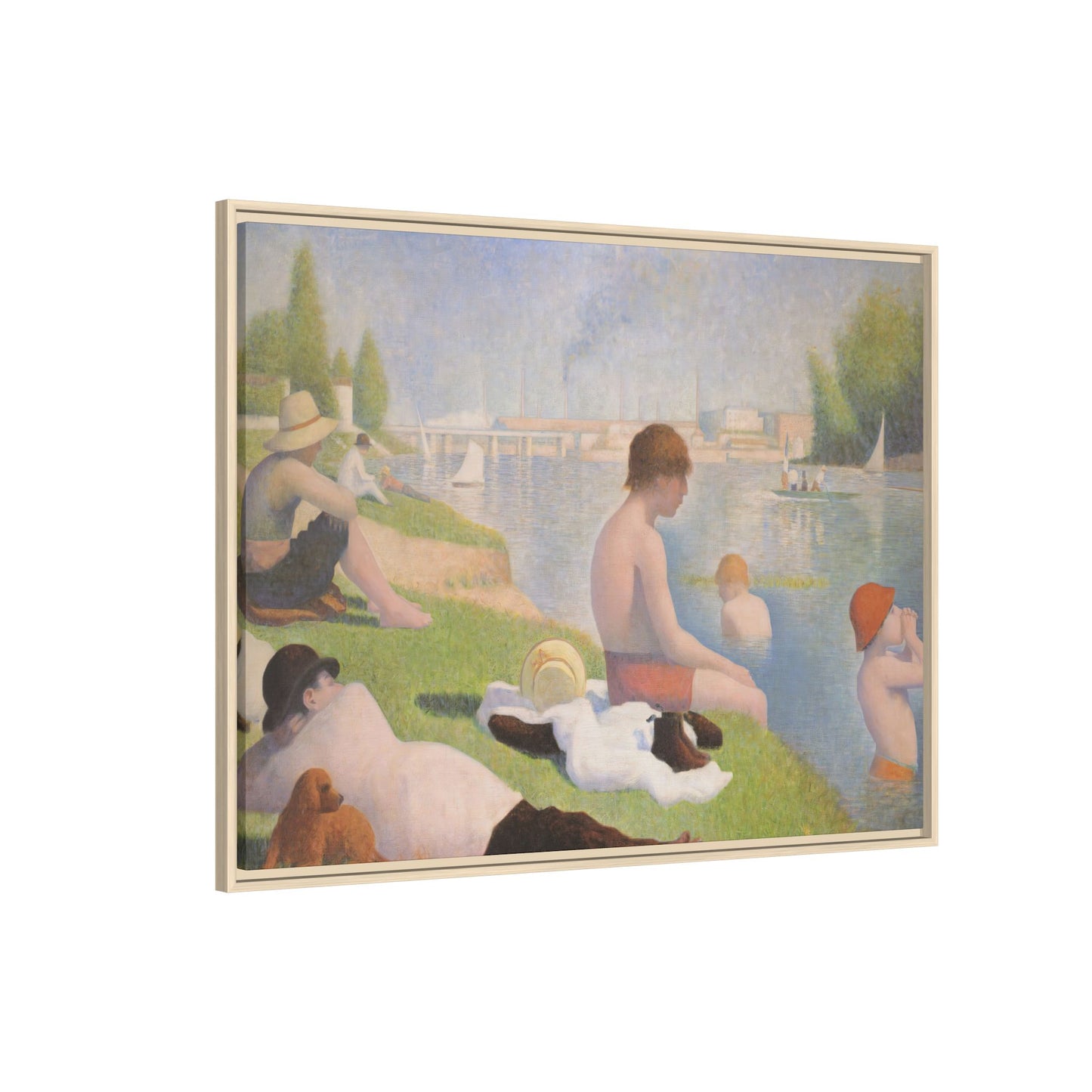 Seurat, Georges - Bathers at Asnières (1884) - Matte Canvas, Framed