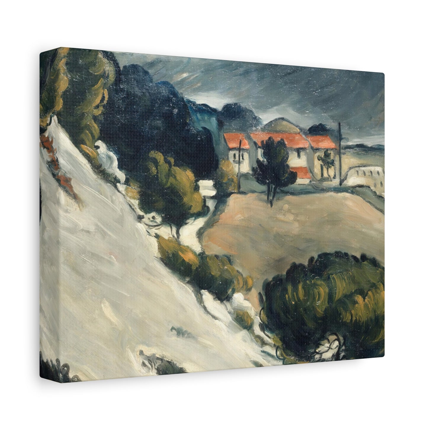 Cézanne, Paul - L’Estaque, Melting Snow (1870) - Canvas Block, unframed
