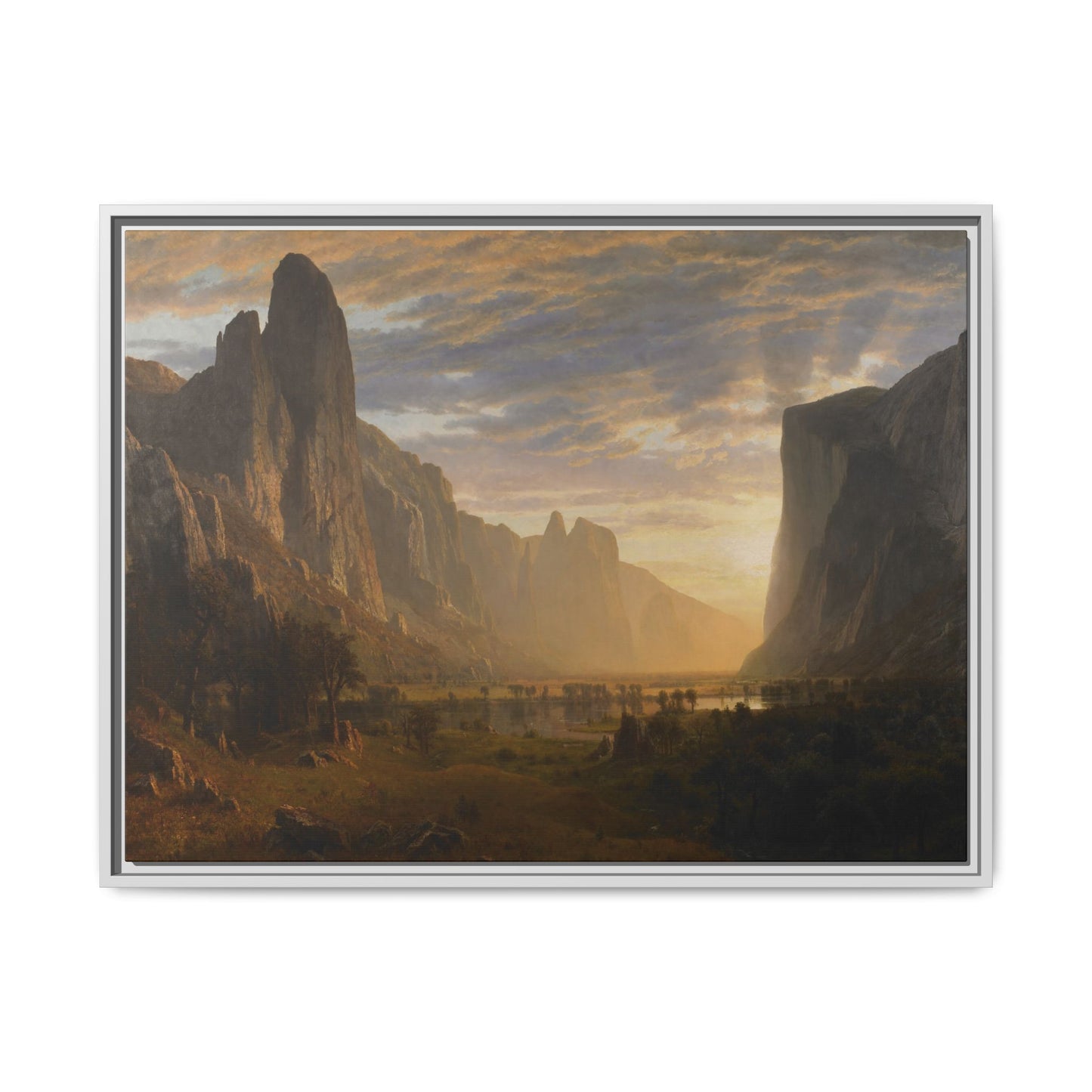 Bierstadt, Albert - Looking Down Yosemite Valley (1865) - Matte Canvas, Framed