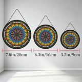 Emerald Arrows Mandala - Stained Glass Suncatcher