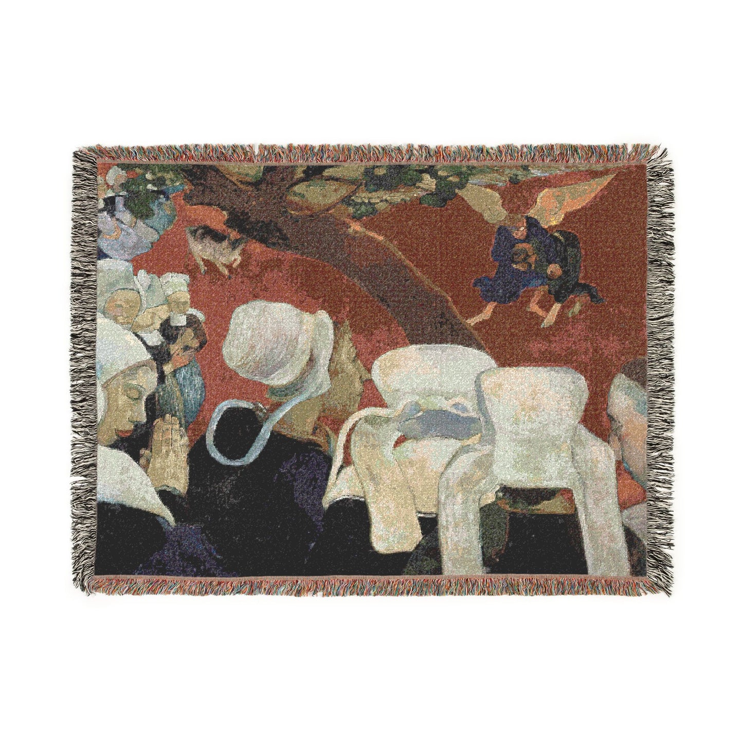Gauguin, Paul - Vision of the Sermon (Jacob Wrestling with the Angel) (1888) - Woven Blanket