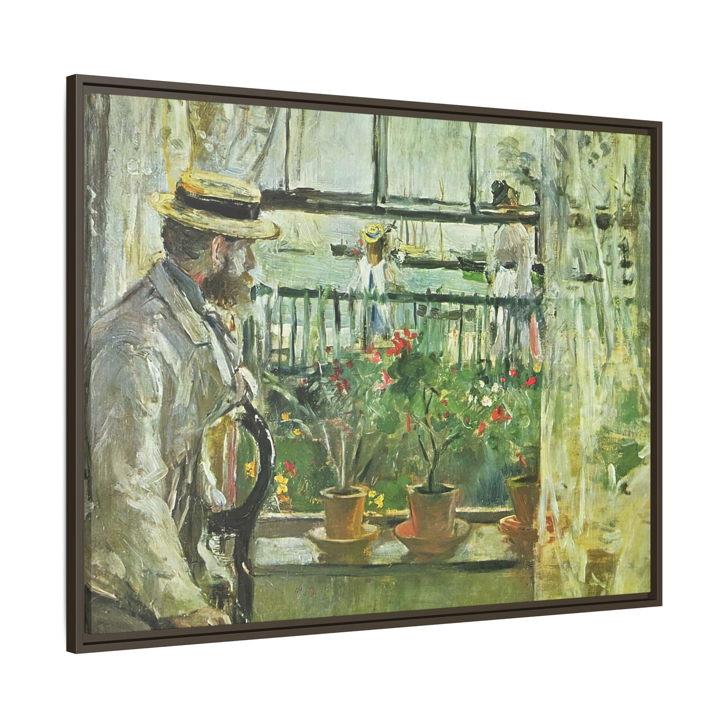 Morisot, Berthe - Eugene Manet on the Isle of Wight (1875) - Matte Canvas, Framed