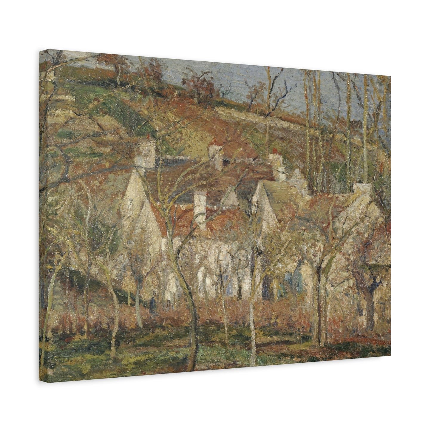Pissarro, Camille - Red Roofs, Corner of a Village in Winter (1877) - Canvas Block, unframed