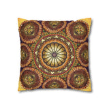 Lion Summer Mandala - Suede Square Pillowcase