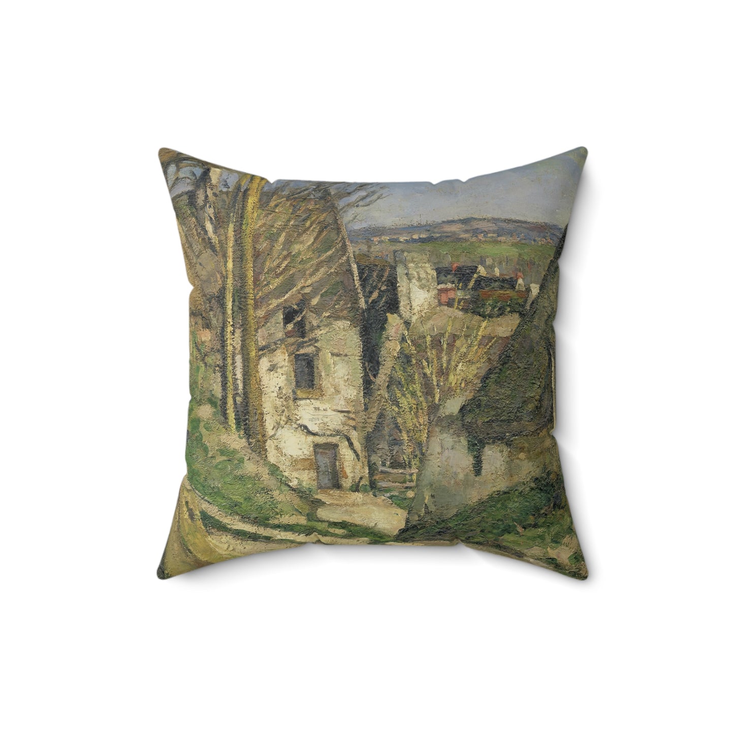 Cézanne, Paul - The House of the Hanged Man, Auvers-sur-Oise (1874) - Suede Square Pillow