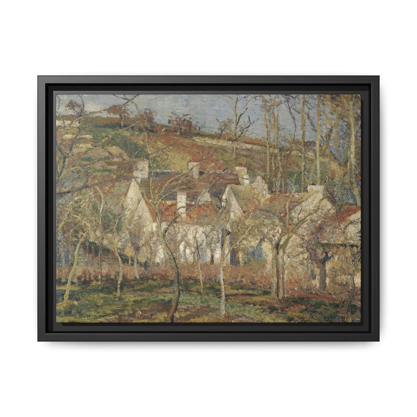 Pissarro, Camille - Red Roofs, Corner of a Village in Winter (1877) - Matte Canvas, Framed
