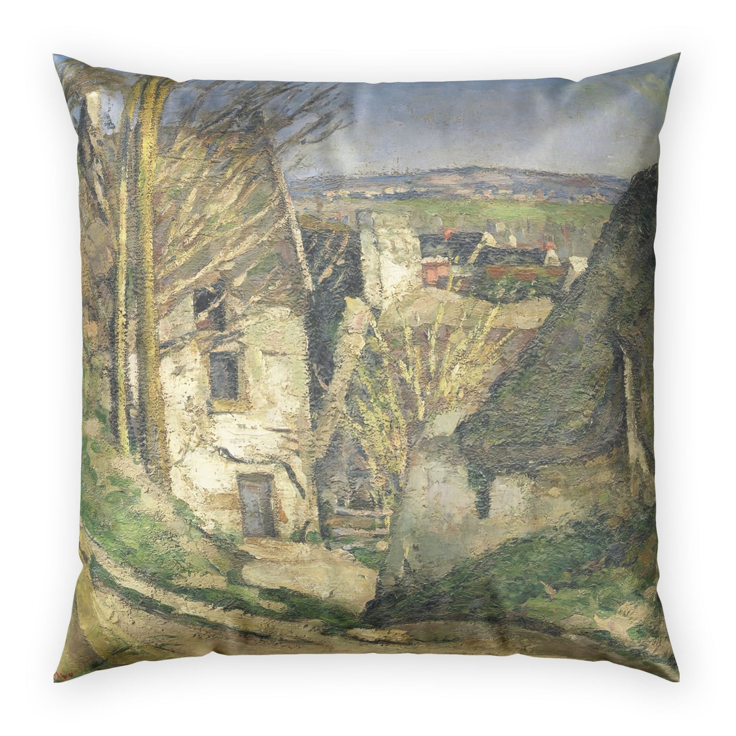 Cézanne, Paul - The House of the Hanged Man, Auvers-sur-Oise (1874) - Poly Velvet Pillow