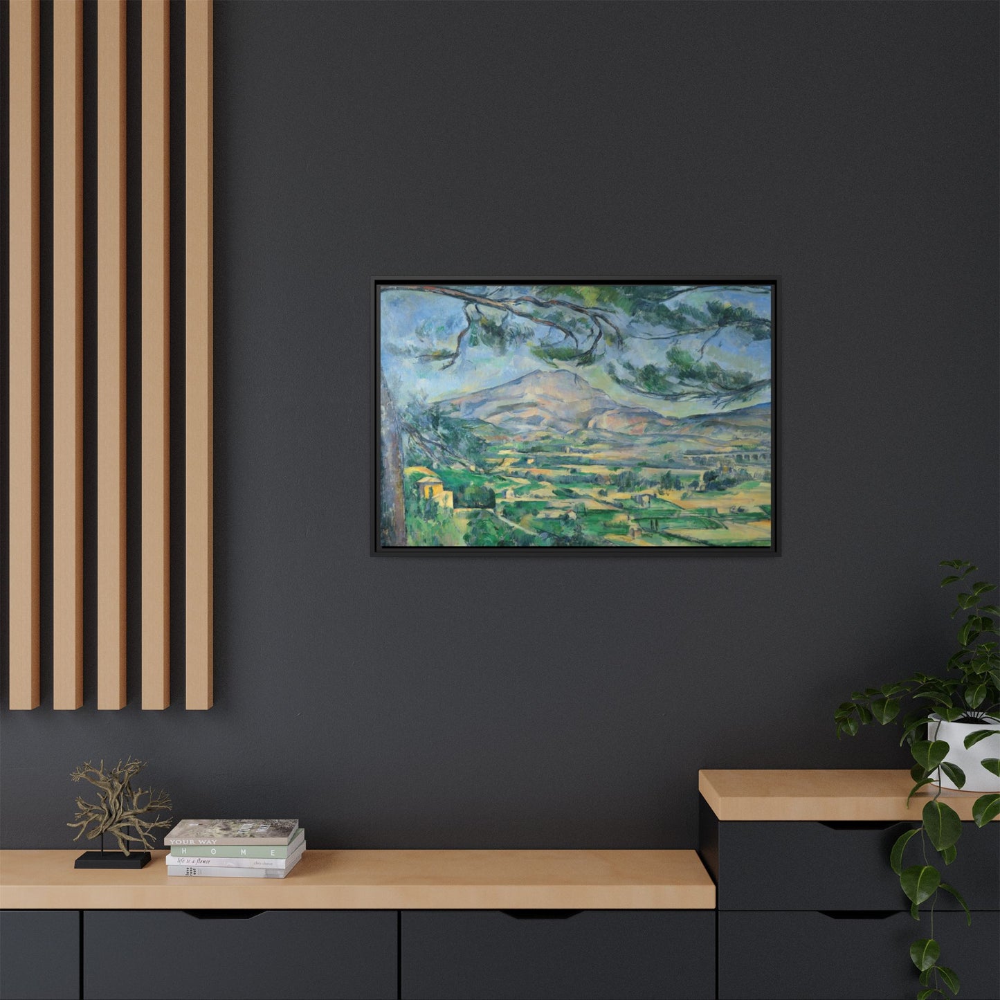 Cézanne, Paul - Mont Sainte-Victoire with Large Pine (1887) - Matte Canvas, Framed
