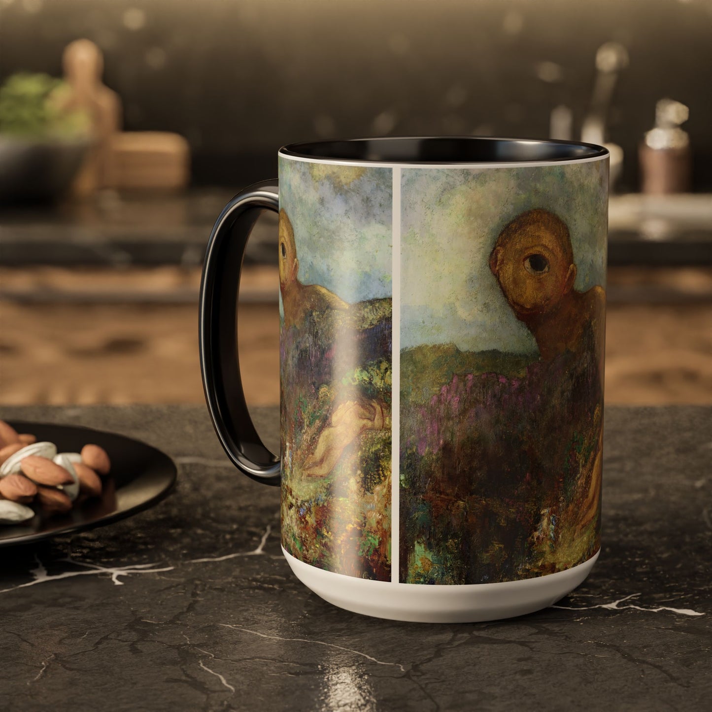 Redon, Odilon - The Cyclops (1914) - Colorful Accent Mugs