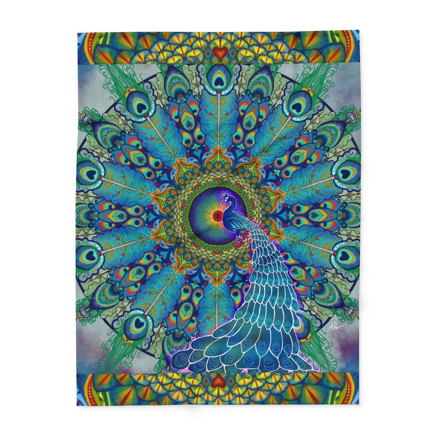 Melek Taus Mandala - Arctic Fleece Blanket