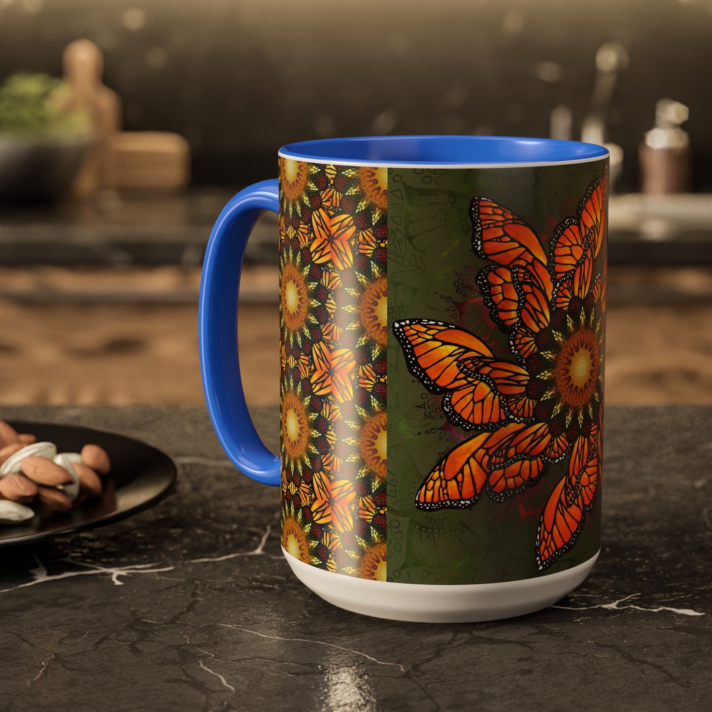 Pacio, Adam - Monarch Butterfly Mandala - Colorful Accent Mugs
