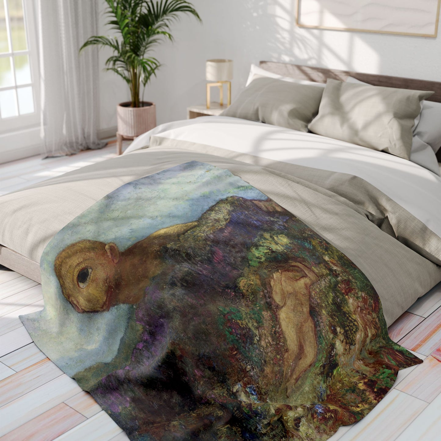Redon, Odilon - The Cyclops (1914) - Arctic Fleece Blanket