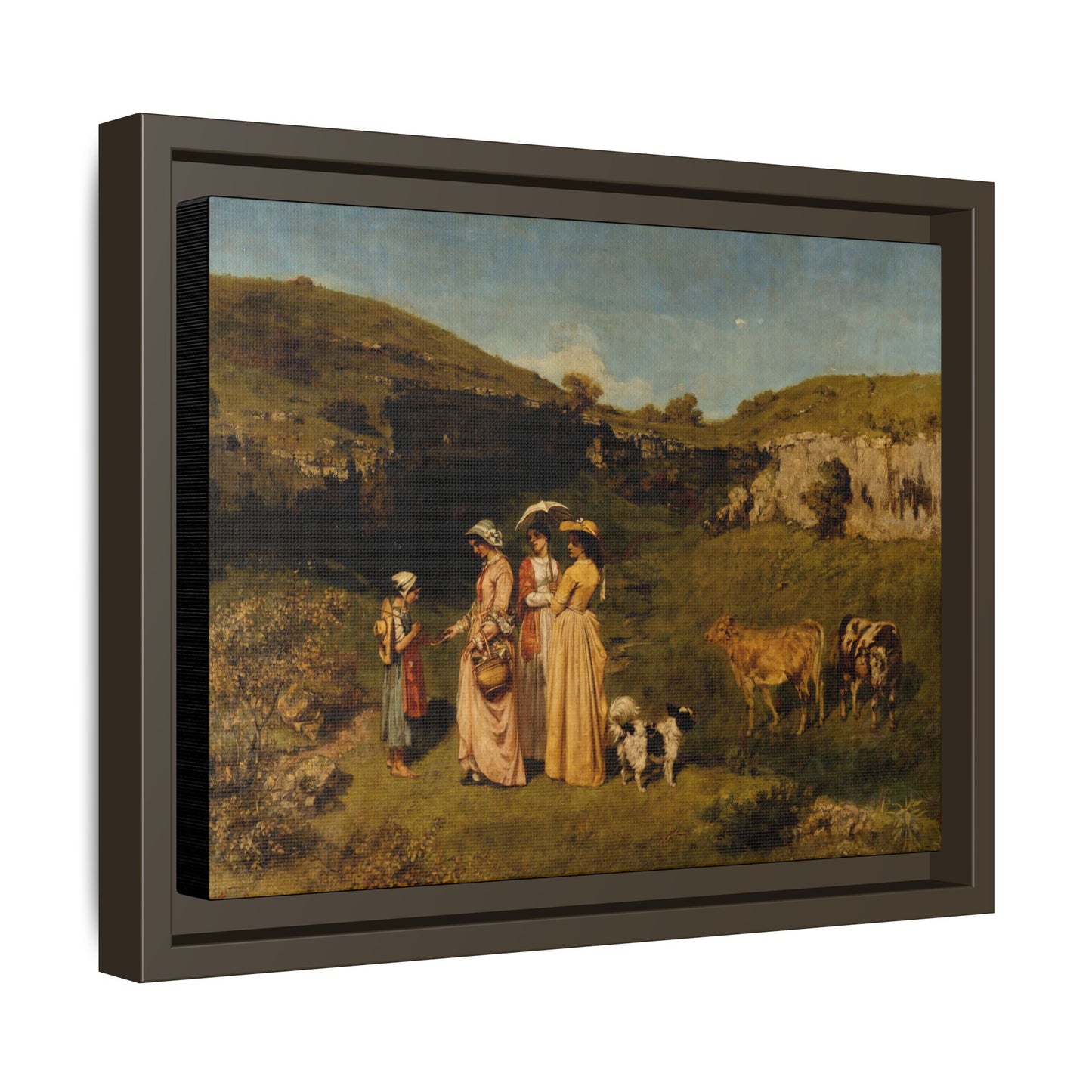 Courbet, Gustave - Young Ladies of the Village (1851) - Matte Canvas, Framed