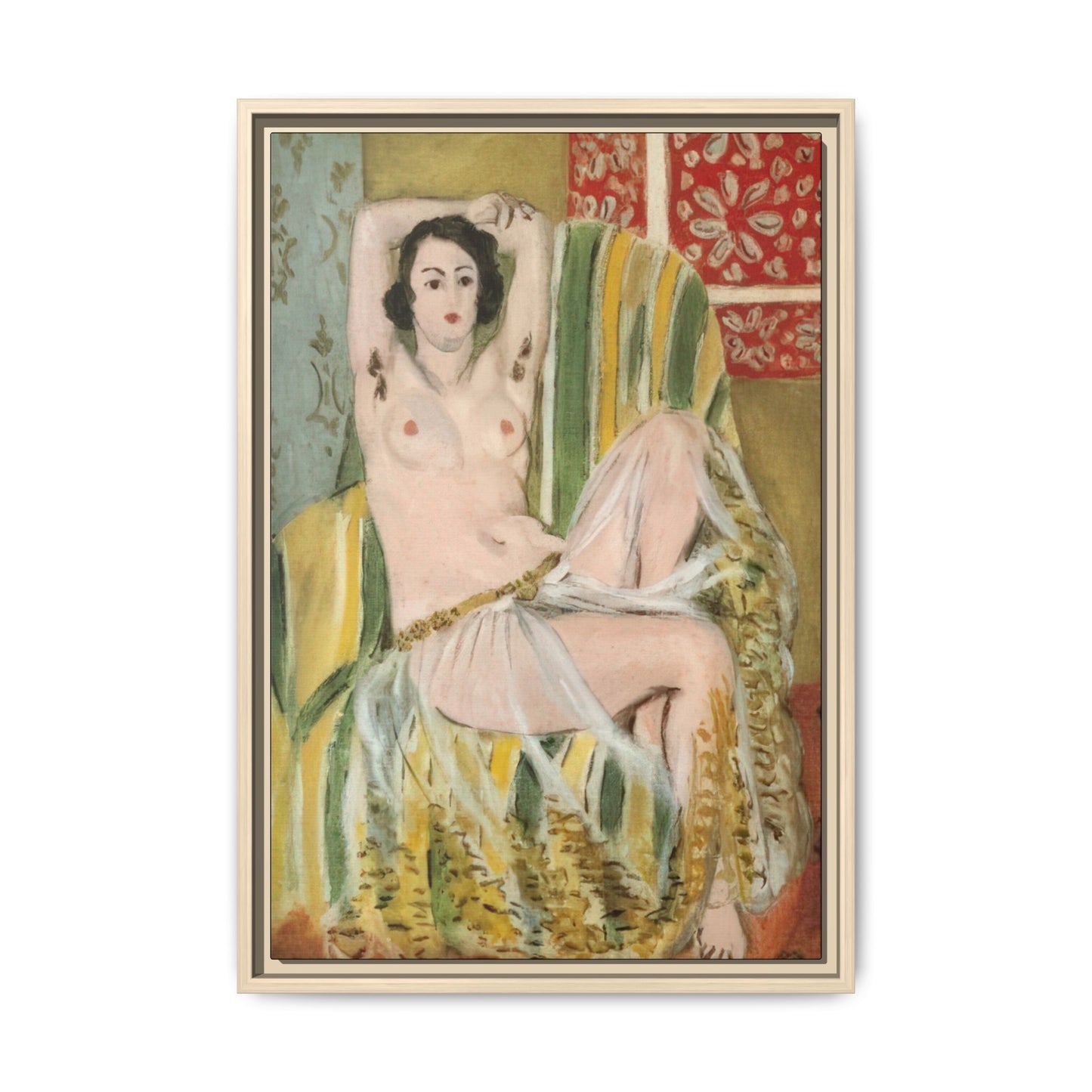 Matisse, Henri - Odalisque with Raised Arms (1923) - Matte Canvas, Framed