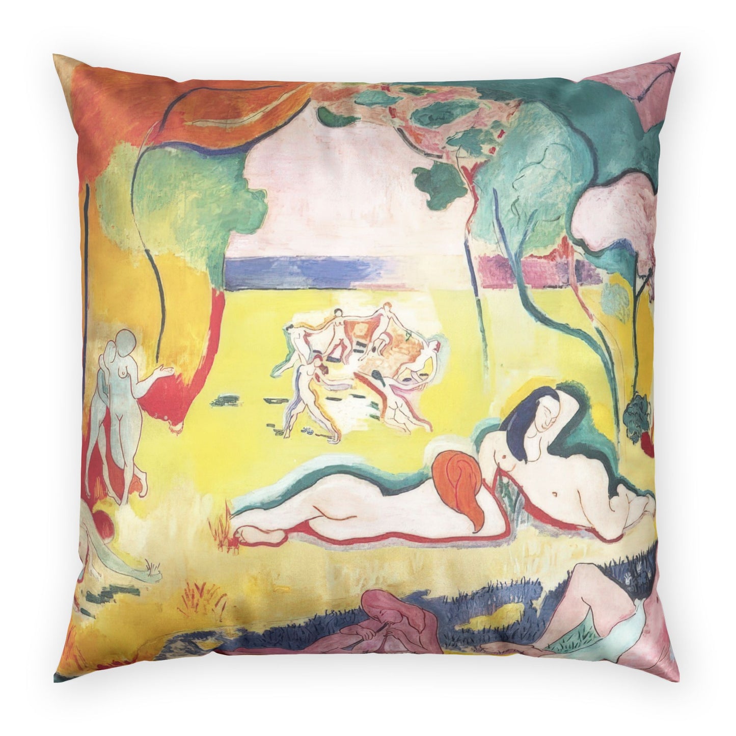 Matisse, Henri - The Joy of Life (1905) - Poly Velvet Pillow