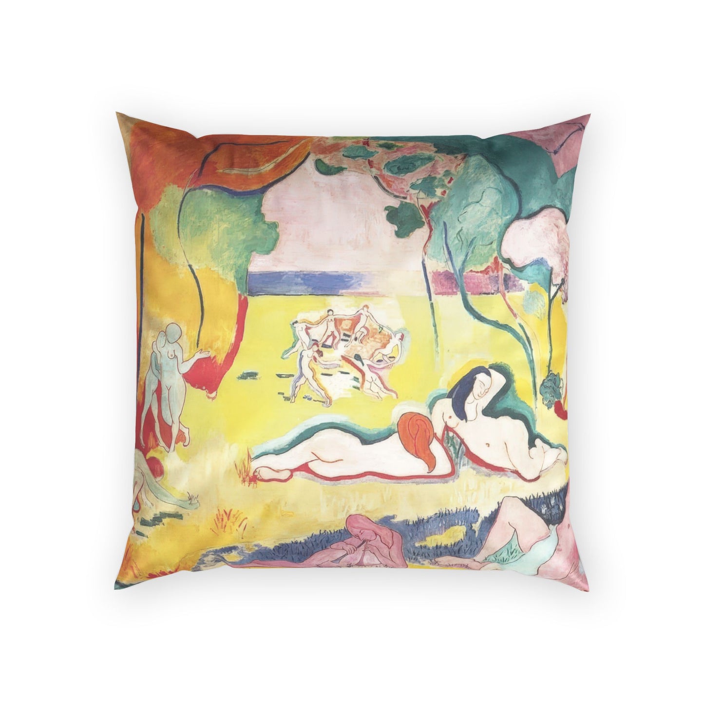 Matisse, Henri - The Joy of Life (1905) - Poly Velvet Pillow