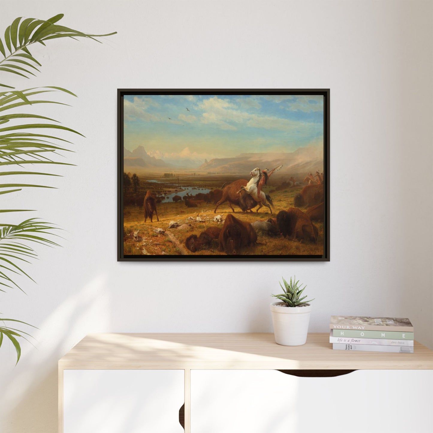 Bierstadt, Albert - The Last of the Buffalo  (1888) - Matte Canvas, Framed