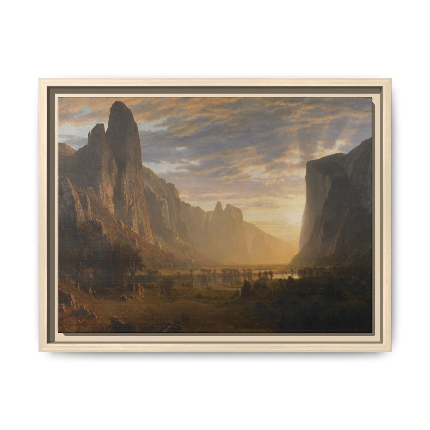 Bierstadt, Albert - Looking Down Yosemite Valley (1865) - Matte Canvas, Framed