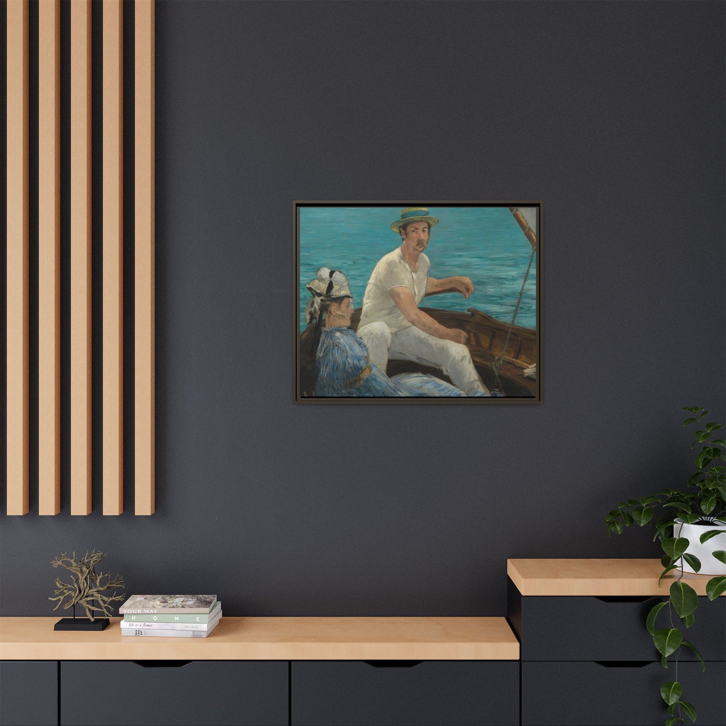 Manet, Édouard - Boating (1874) - Matte Canvas, Framed