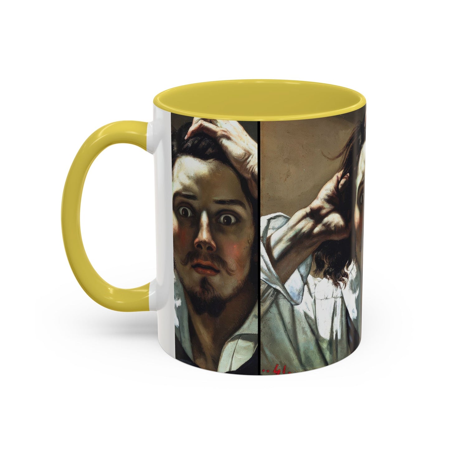 Courbet, Gustave - The Desperate Man (1843) - Colorful Accent Mugs