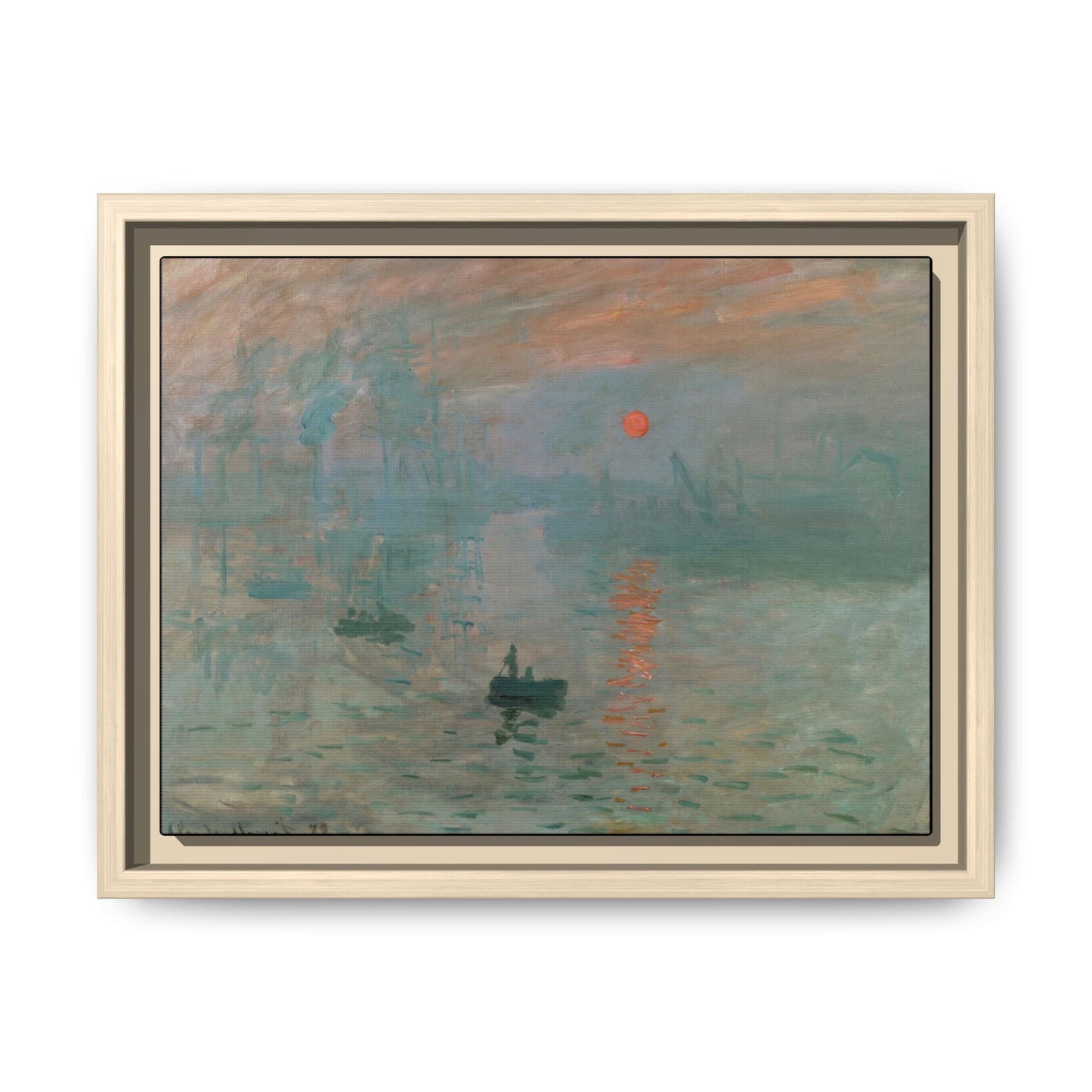 Monet, Claude - Impression, Sunrise (1872) - Matte Canvas, Framed