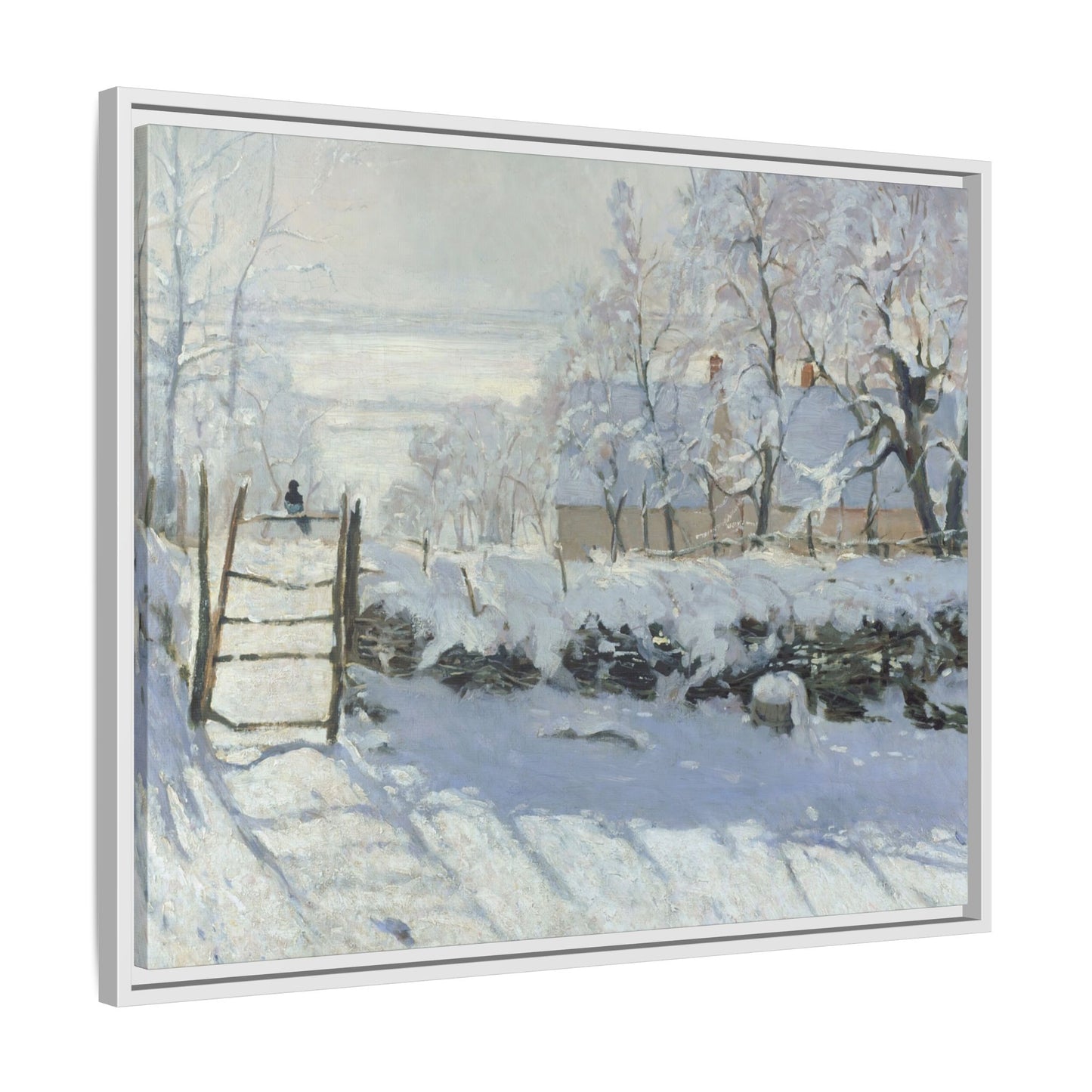 Monet, Claude - The Magpie (1868) - Matte Canvas, Framed