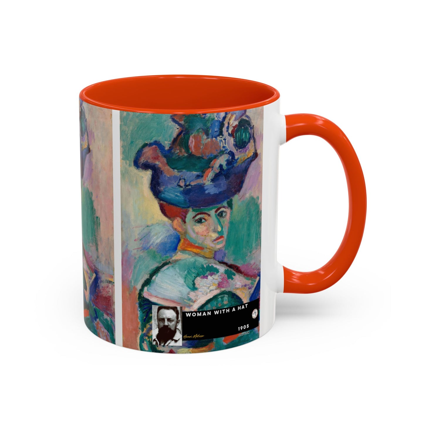 Matisse, Henri - Woman with a Hat (1905) - Colorful Accent Mugs