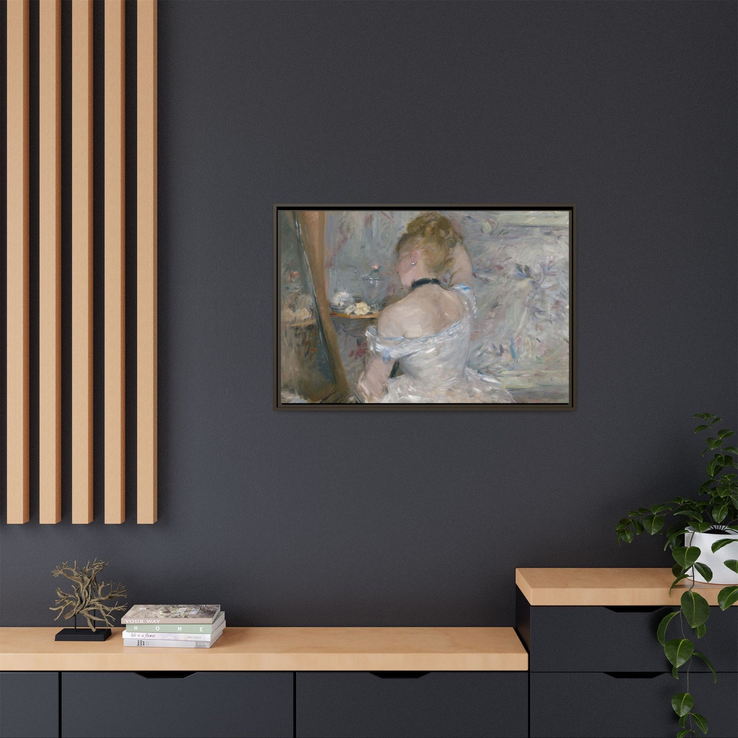 Morisot, Berthe - Woman at Her Toilette (1880) - Matte Canvas, Framed