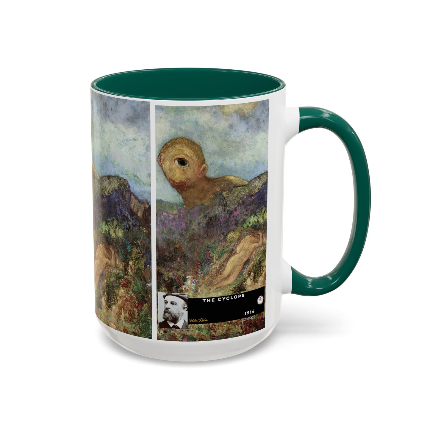 Redon, Odilon - The Cyclops (1914) - Colorful Accent Mugs