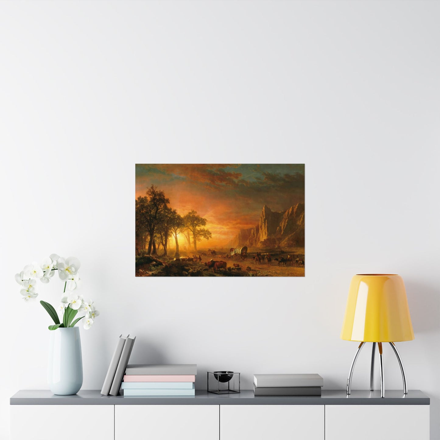 Bierstadt, Albert - Emigrants Crossing the Plains (1867) - Satin Posters