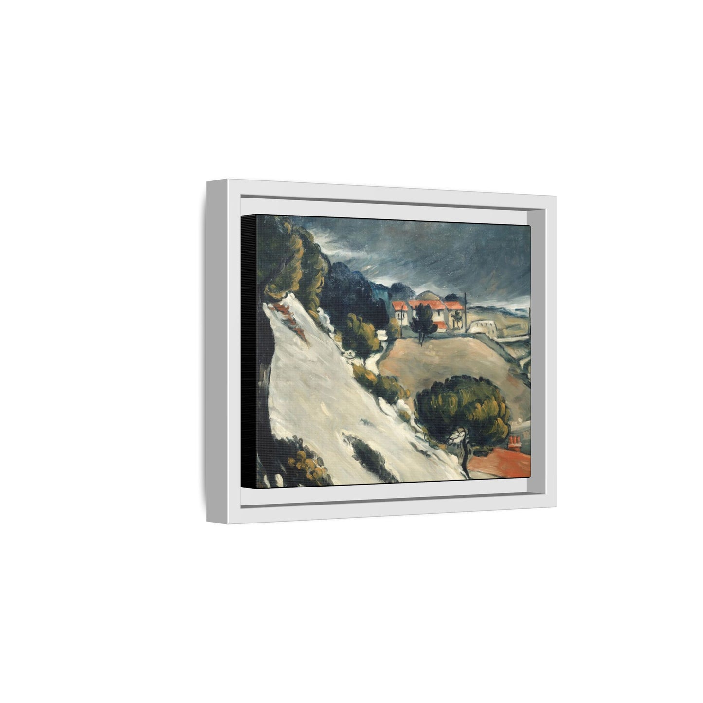 Cézanne, Paul - L’Estaque, Melting Snow (1870) - Matte Canvas, Framed