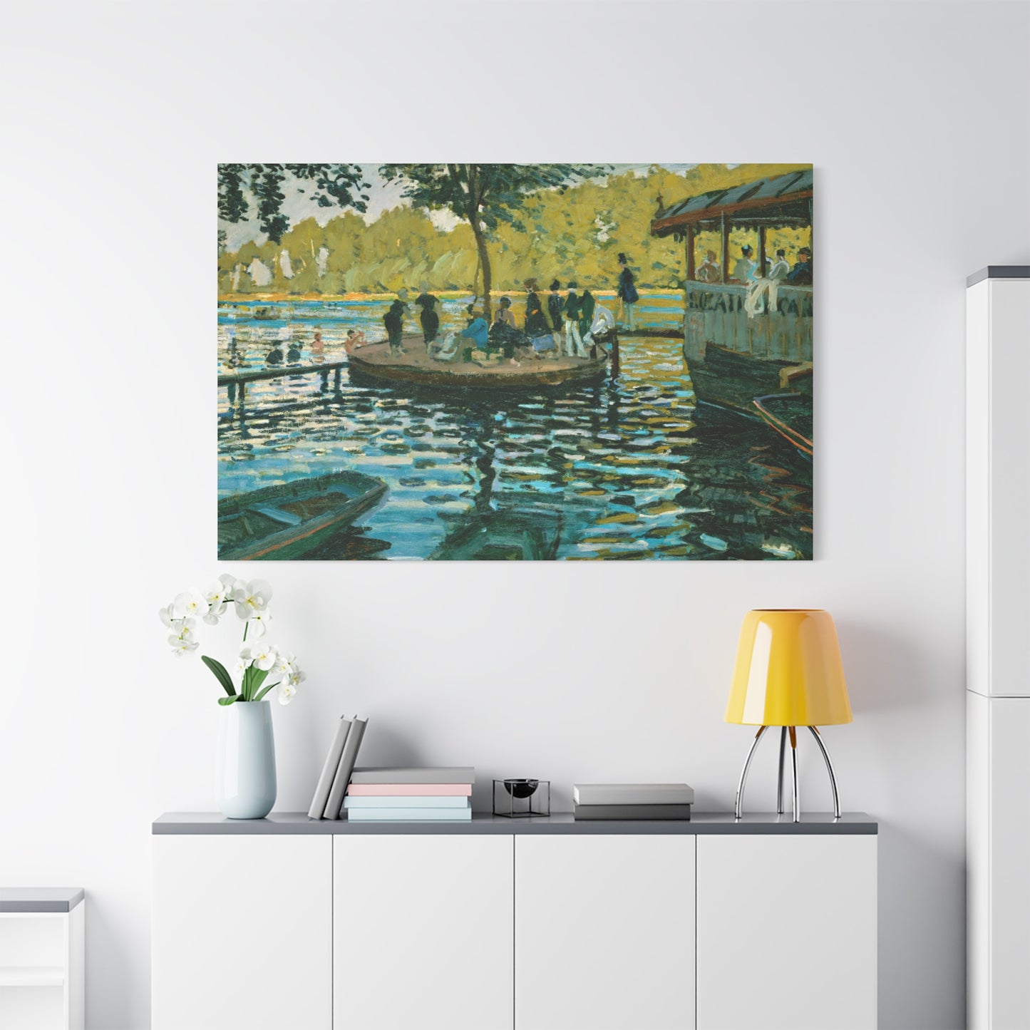 Monet, Claude - La Grenouillere (1869) - Canvas Block, unframed