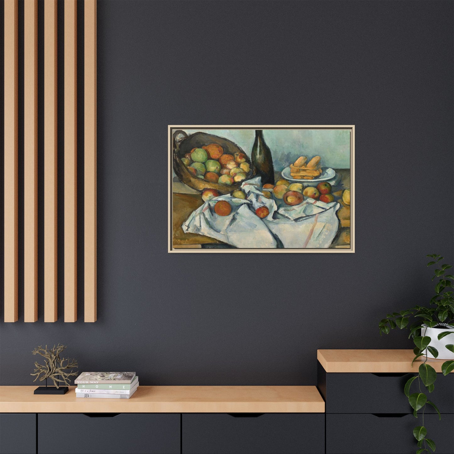 Cézanne, Paul - Basket of Apples (1893) - Matte Canvas, Framed