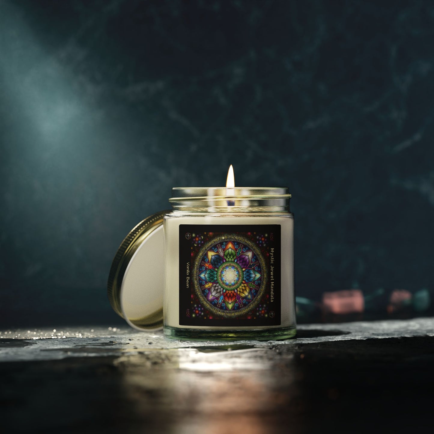 Mystic Jewel Mandala Scented Candle - Vanilla Bean (4oz, 9oz)