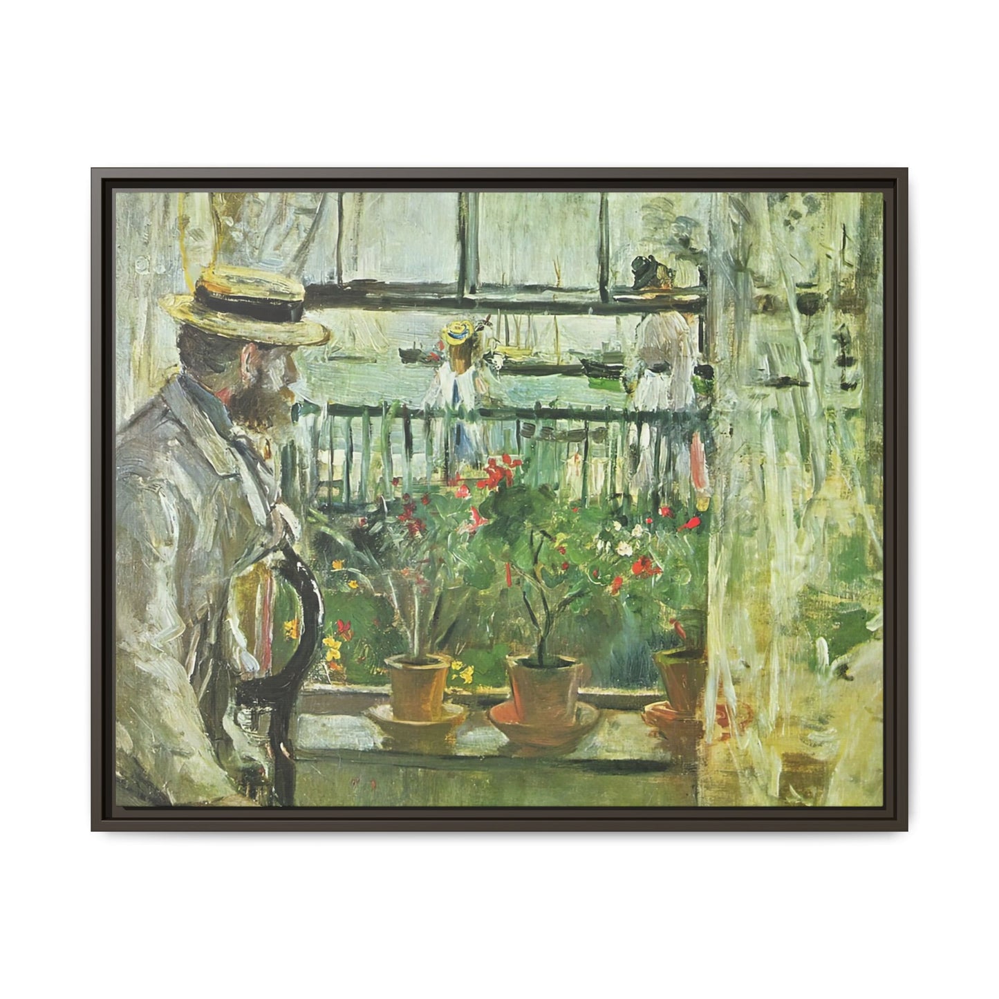 Morisot, Berthe - Eugene Manet on the Isle of Wight (1875) - Matte Canvas, Framed