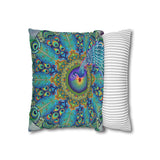 Melek Taus Mandala - Faux Suede Square Pillowcase