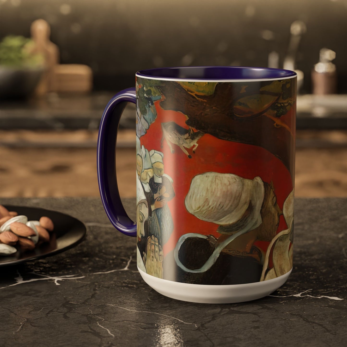 Gauguin, Paul - Vision of the Sermon (Jacob Wrestling with the Angel) (1888) - Colorful Accent Mugs