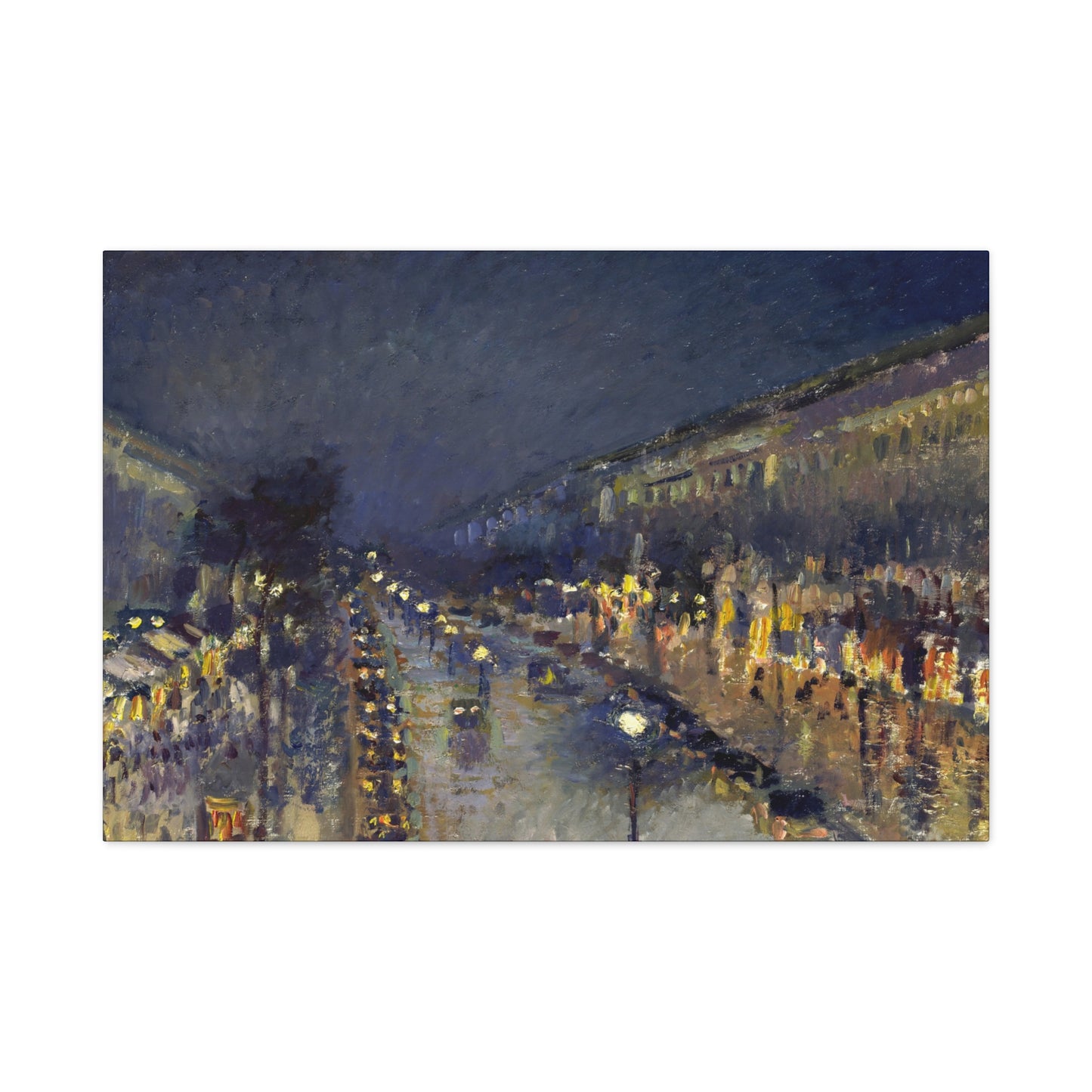 Pissarro, Camille - The Boulevard Montmartre At Night (1897) - Canvas Block, unframed