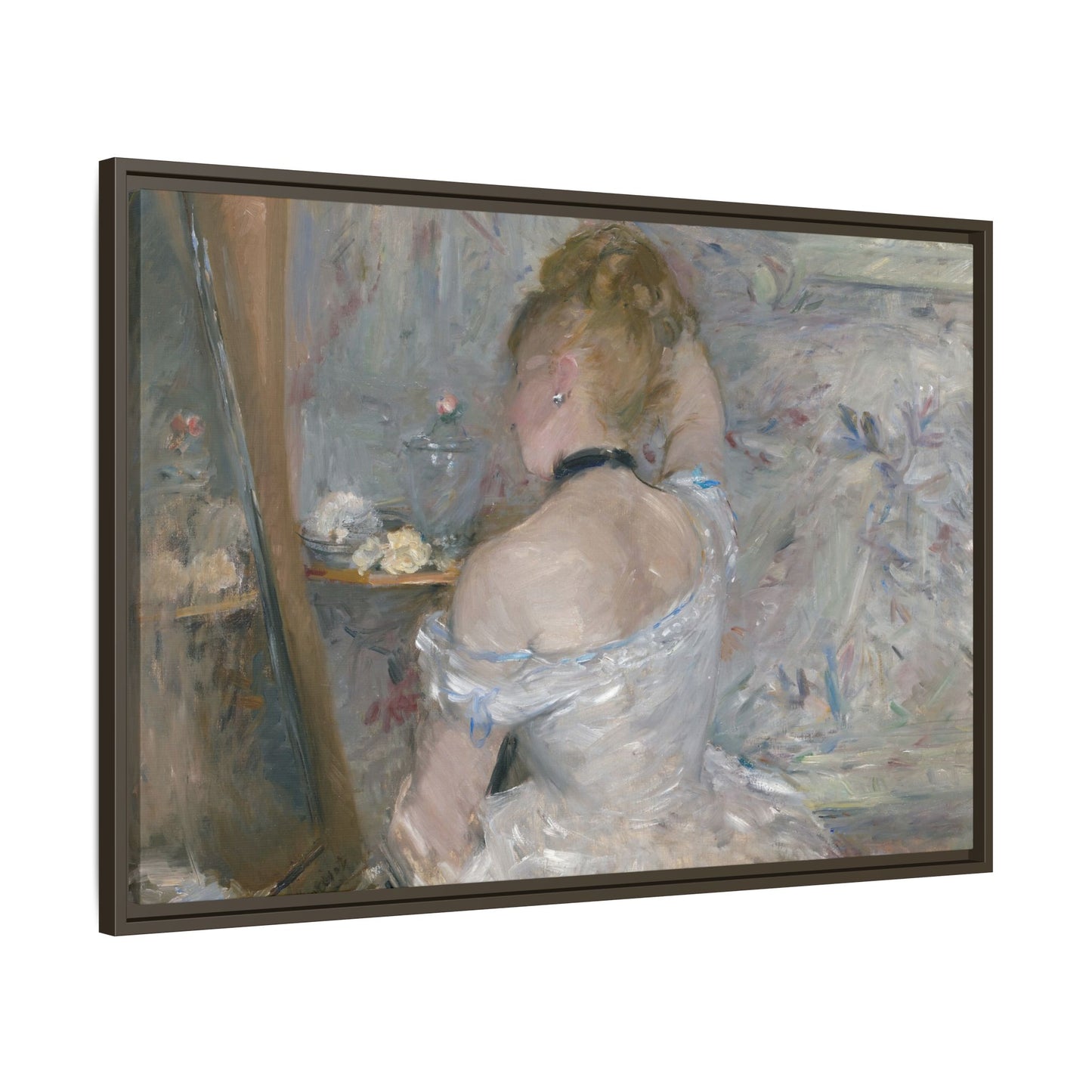 Morisot, Berthe - Woman at Her Toilette (1880) - Matte Canvas, Framed