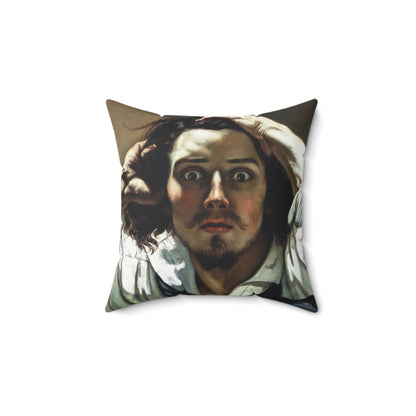 Courbet, Gustave - The Desperate Man (1843) - Suede Square Pillow