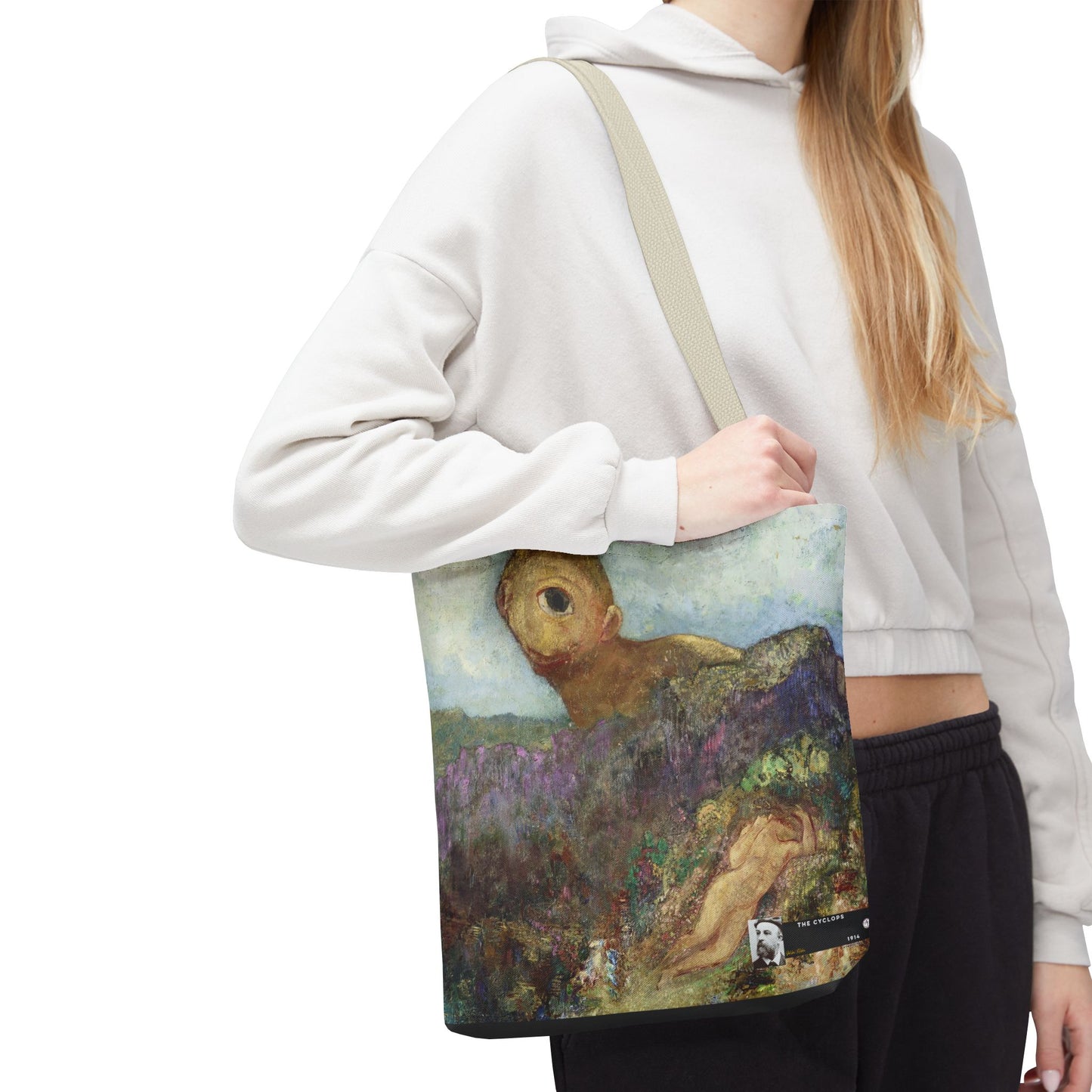 Redon, Odilon - The Cyclops (1914) - Tote Bag