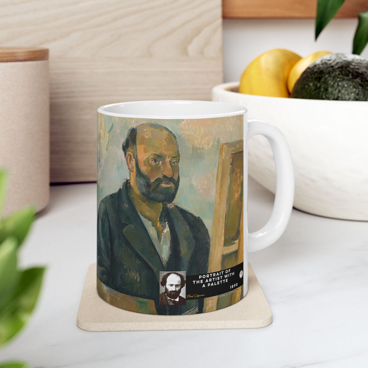 Cézanne, Paul - Portrait of the Artist with a Palette (1890) - Ceramic Mug